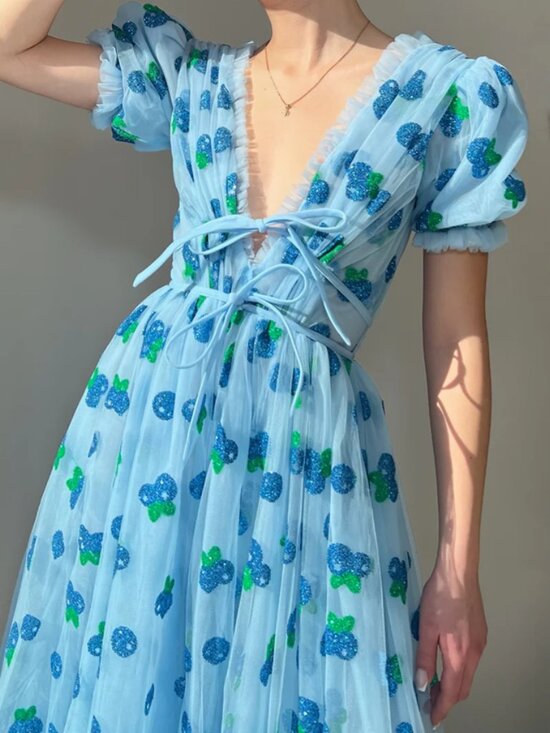 Lirika Matoshi Dresses & Skirts - Lirika Matoshi Blueberry Midi Dress